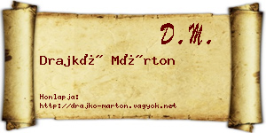 Drajkó Márton névjegykártya