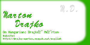 marton drajko business card